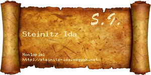 Steinitz Ida névjegykártya