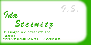 ida steinitz business card